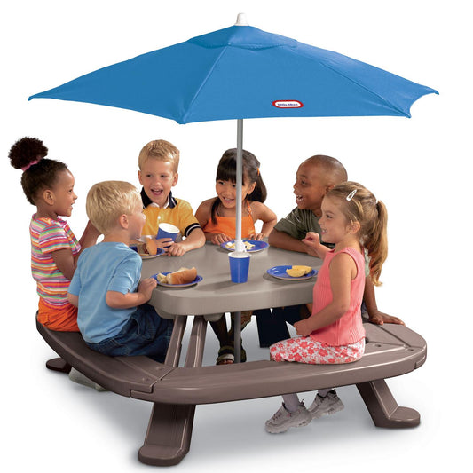 Little Tikes Fold 'n Store Picnic Table with Market Umbrella | Savings